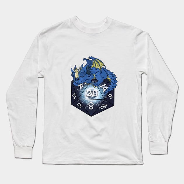 Dice Blue Dragon Long Sleeve T-Shirt by Danielle_Mahaffey